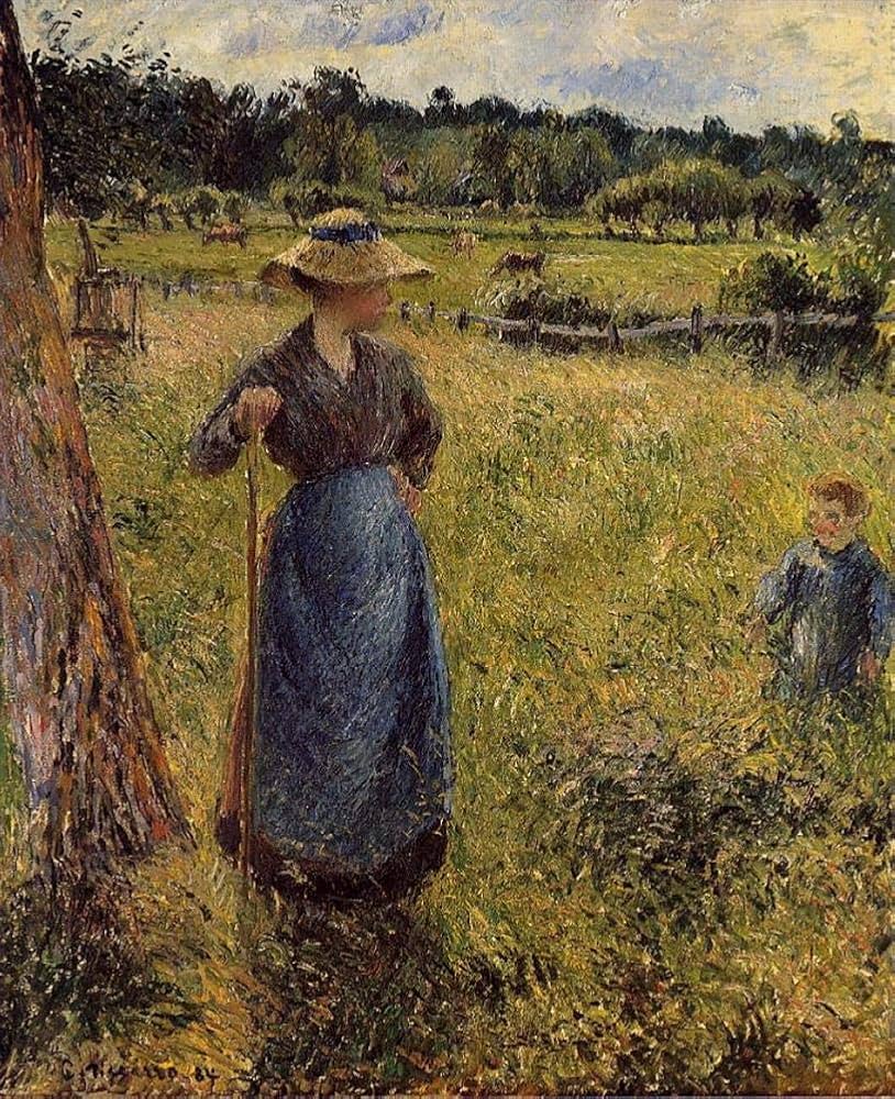 Amazon.co.jp: 10 の有名な絵画 - テッダー農民の女性 カミーユ